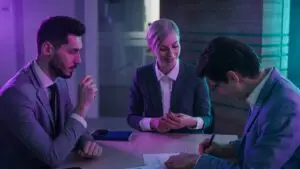 Attorney working at a law office desk