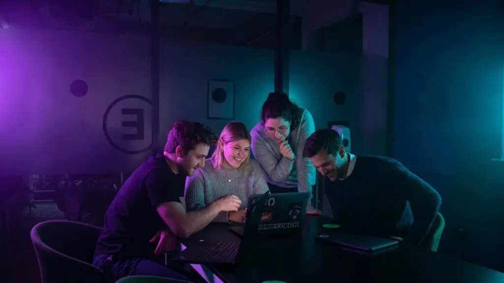 Creative marketing team working in an office